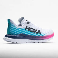 HOKA Mach 5 Women's White/Scuba Blue -Sport Shoes Sales 048542 6